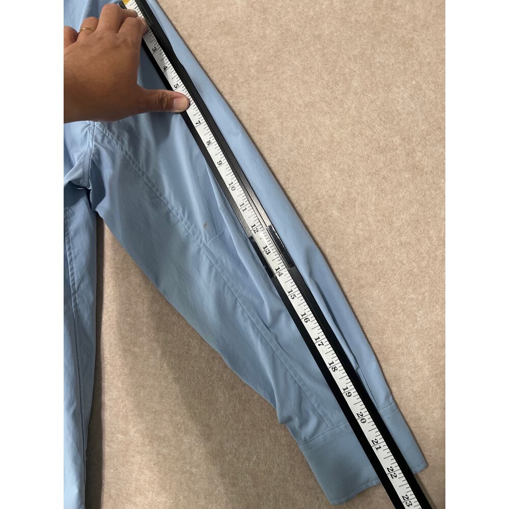 NWT Athleta, Oversized Performance Poplin Top Button Up Shirt Medium Heron Blue - Picture 5 of 12